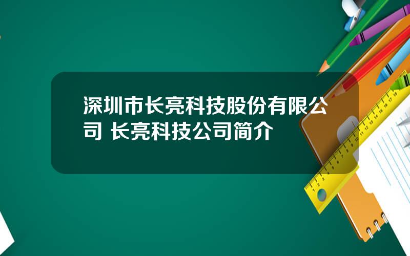 深圳市长亮科技股份有限公司 长亮科技公司简介